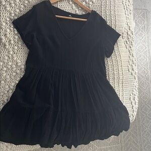 Rip Curl Black Short-Sleeve Tunic Dress